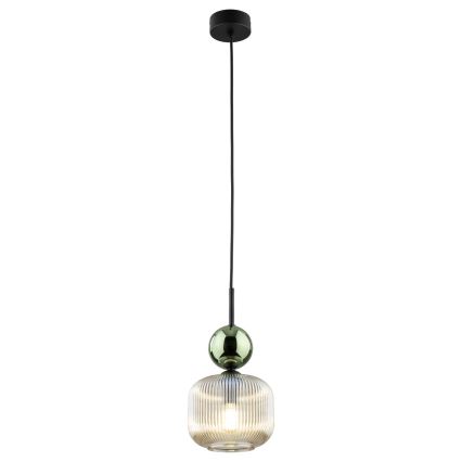 Hänglampa på kabel SOPHIA 1xE14/10W/230V svart/grön/rökbeige