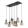 Hänglampa på kabel SOPHIA 8xE14/10W/230V svart/grön/rökig beige