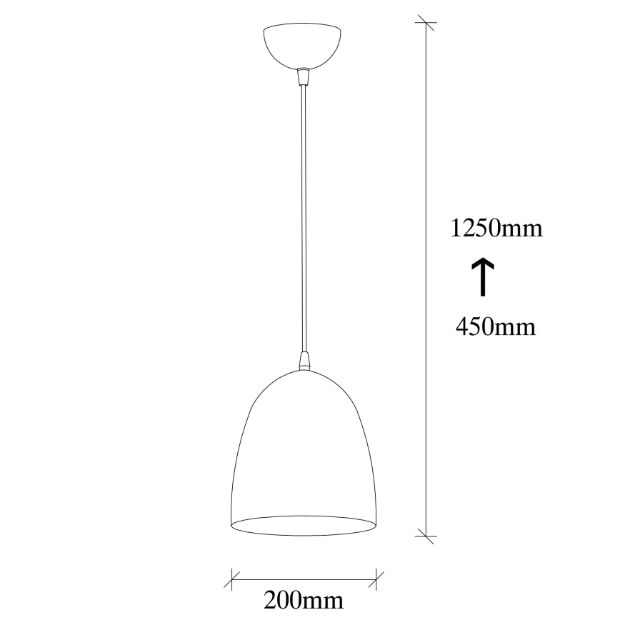 Hänglampa på kabel TATTOO 1xE27/40W/230V Ø 20 cm svart