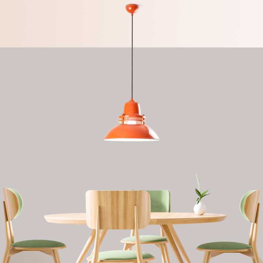 Hänglampa på kabel TIBET 1xE27/40W/230V orange