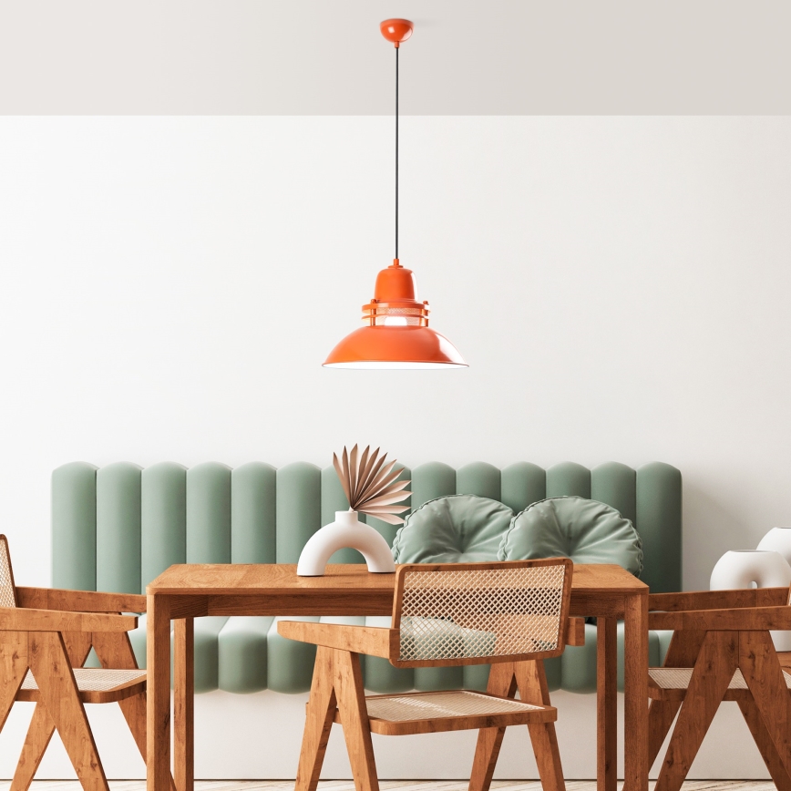Hänglampa på kabel TIBET 1xE27/40W/230V orange