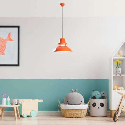Hänglampa på kabel TIBET 1xE27/40W/230V orange