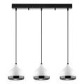 Hänglampa på kabel YILDO 3xE27/40W/230V vit/svart
