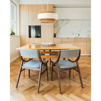 Hänglampa på sladd BOHO 1xE27/60W/230V Ø 40 cm krämvit/jute