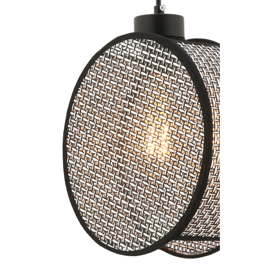 Hänglampa på sladd DRUM 1xE27/60W/230V grå/svart