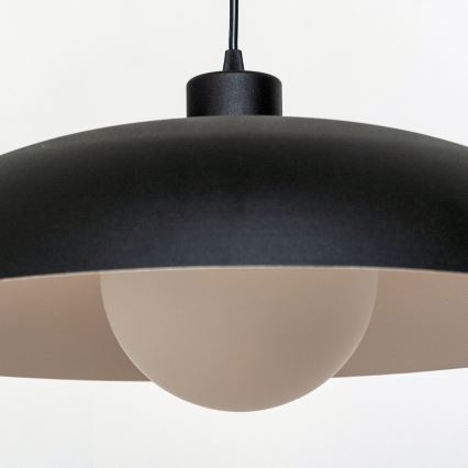 Hänglampa på sladd ECLIPSE 1xE27/15W/230V svart/vit