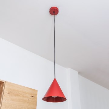 Hänglampa på sladd ETNA 1xE27/15W/230V Ø 18,5 cm röd