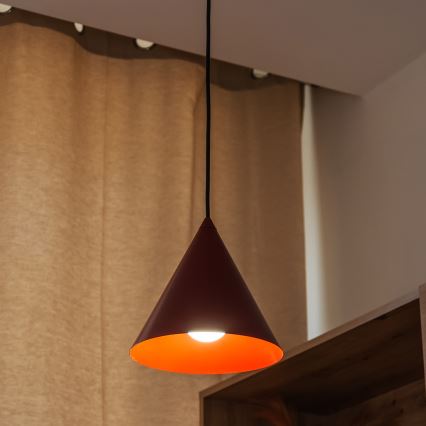 Hänglampa på sladd ETNA 1xE27/15W/230V Ø 18,5 cm röd