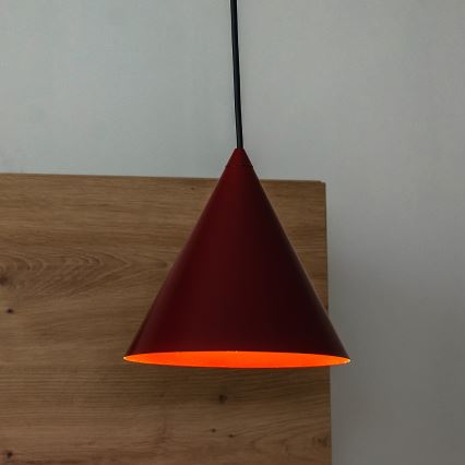 Hänglampa på sladd ETNA 1xE27/15W/230V Ø 18,5 cm röd