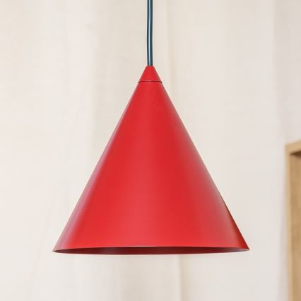 Hänglampa på sladd ETNA 1xE27/15W/230V Ø 18,5 cm röd