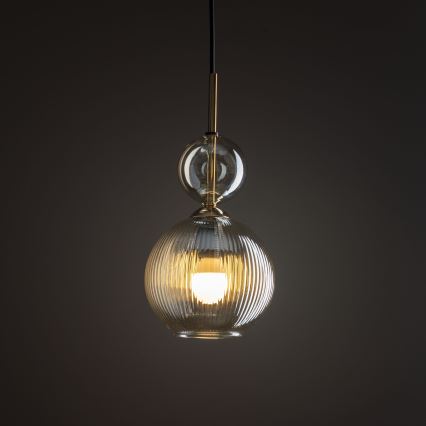 Hänglampa på sladd SOPHIA 1xE14/10W/230V svart/rökbeige