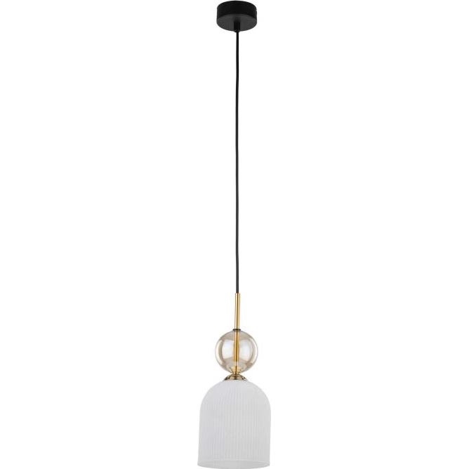 Hänglampa på sladd SOPHIA 1xE14/10W/230V svart/rökfärgad beige/vit