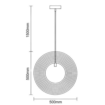 Hänglampa på vajer 1xE27/60W/230V Ø 50 cm massivt trä/fanér/gummiträ