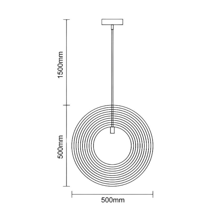Hänglampa på vajer 1xE27/60W/230V Ø 50 cm massivt trä/fanér/gummiträ