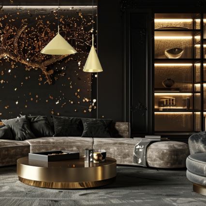 Hänglampa på vajer CAPITAL 1xGX53/15W/230V Ø 46 cm, guld