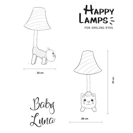 Happy Lamps - LED bordslampa för barn BABY LUNA LED/5,4W/230V katt