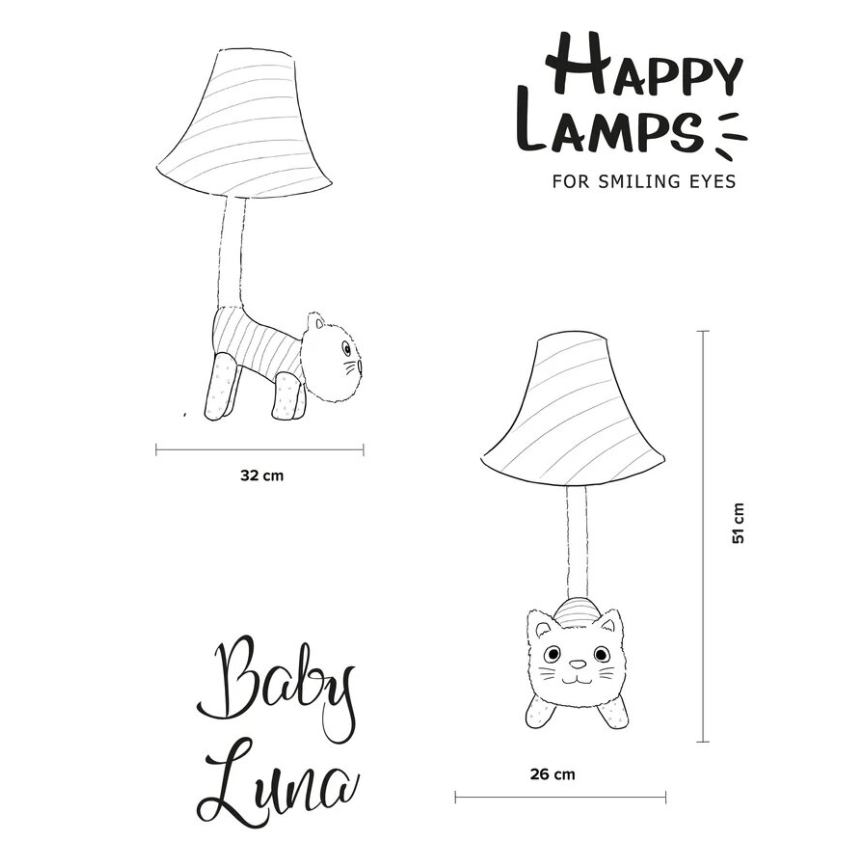 Happy Lamps - LED bordslampa för barn BABY LUNA LED/5,4W/230V katt