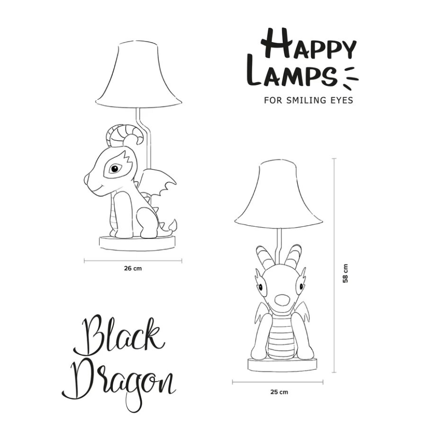 Happy Lamps - LED bordslampa för barn DRAGON LED/5,4W/230V drake