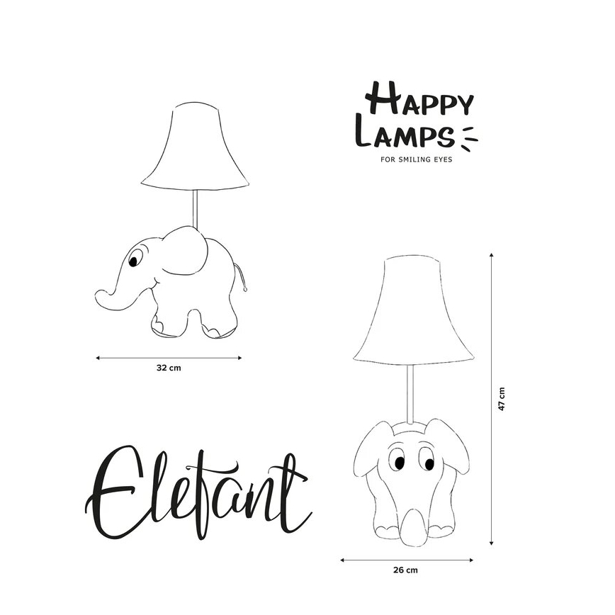 Happy Lamps - LED bordslampa för barn ELEFANT LED/5,4W/230V elefant
