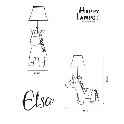 Happy Lamps - LED bordslampa för barn ELSA LED/5,4W/230V enhörning