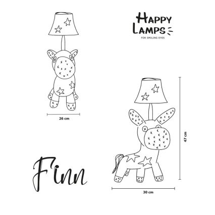 Happy Lamps - LED bordslampa för barn FINN LED/5,4W/230V häst