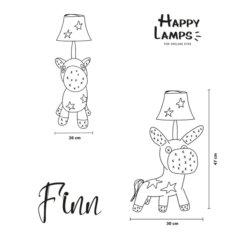 Happy Lamps - LED bordslampa för barn FINN LED/5,4W/230V häst