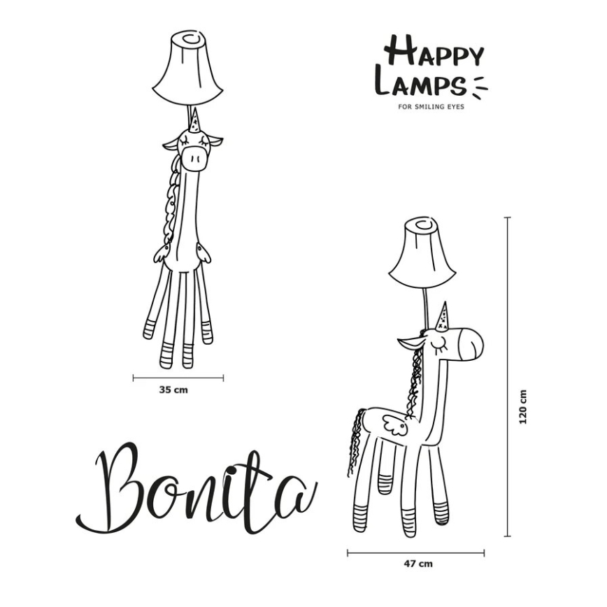 Happy Lamps - LED Golvlampa för barn BONITA LED/5,4W/230V enhörning