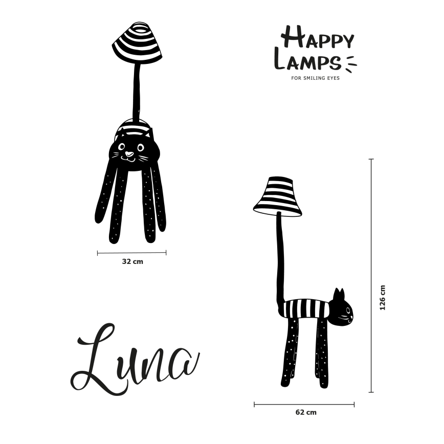Happy Lamps - LED Golvlampa för barn LUNA LED/5,4W/230V katt