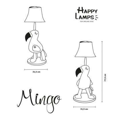 Happy Lamps - LED Golvlampa för barn MINGO LED/5,4W/230V flamingo