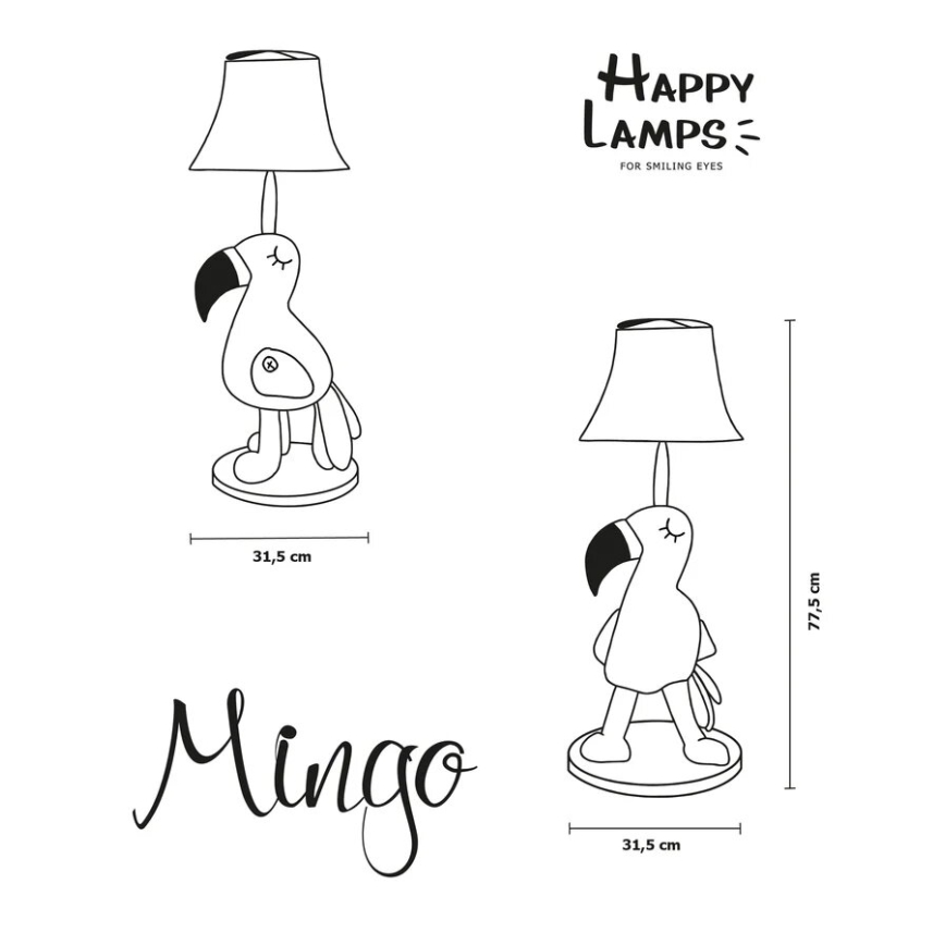 Happy Lamps - LED Golvlampa för barn MINGO LED/5,4W/230V flamingo