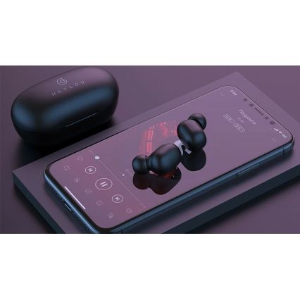 Haylou -  Vattentäta trådlösa hörlurar GT1 Pro Bluetooth svart