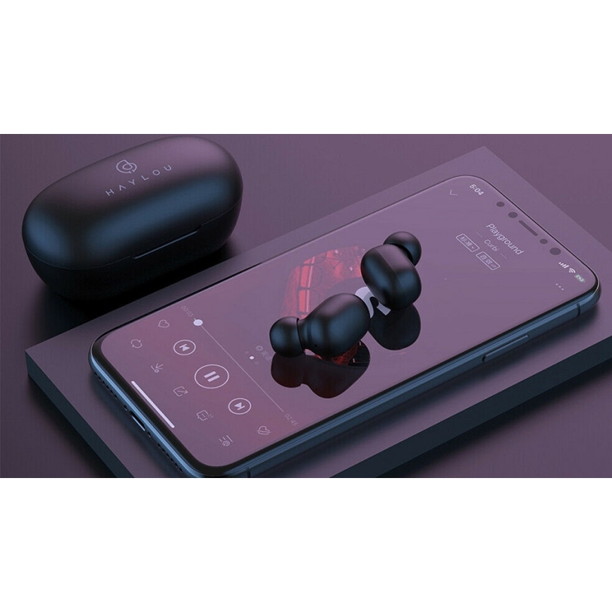 Haylou -  Vattentäta trådlösa hörlurar GT1 Pro Bluetooth svart