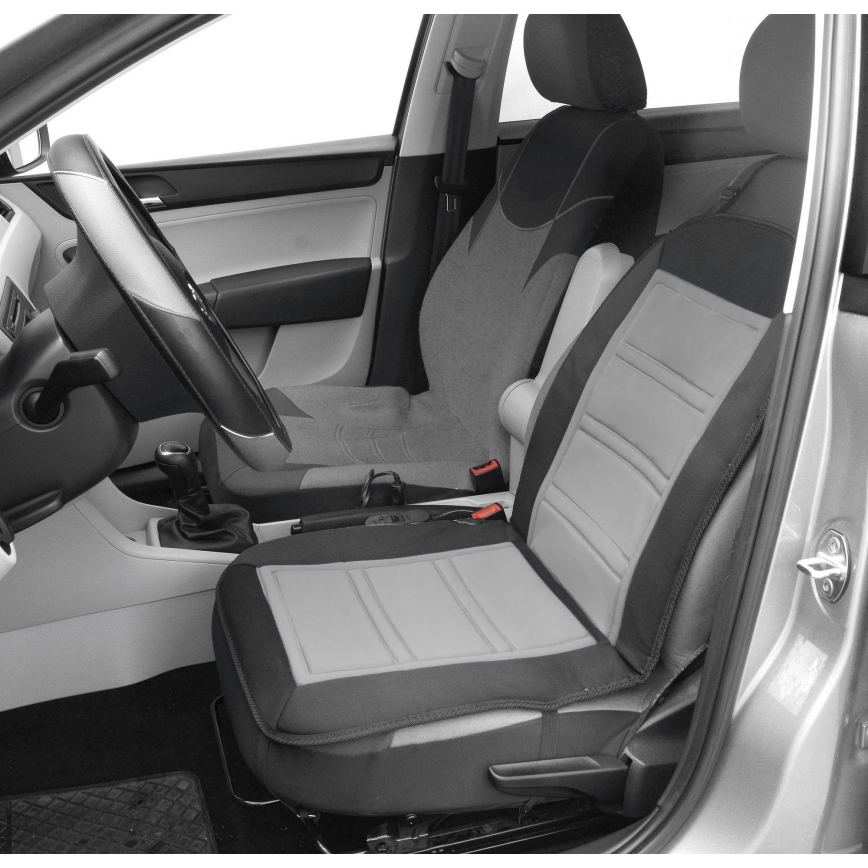 Heated seat cover with a termostat 12V svart/grå