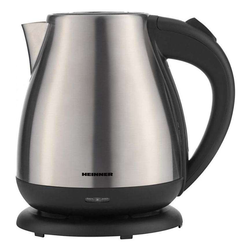 Heinner HEK-17IX - Elektrisk vattenkokare 1,7 l 2200 W/230 V matt krom/svart
