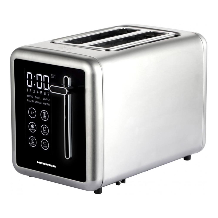 Heinner HTP-DD900BKSS - Digital brödrost 900W/230V i rostfritt stål