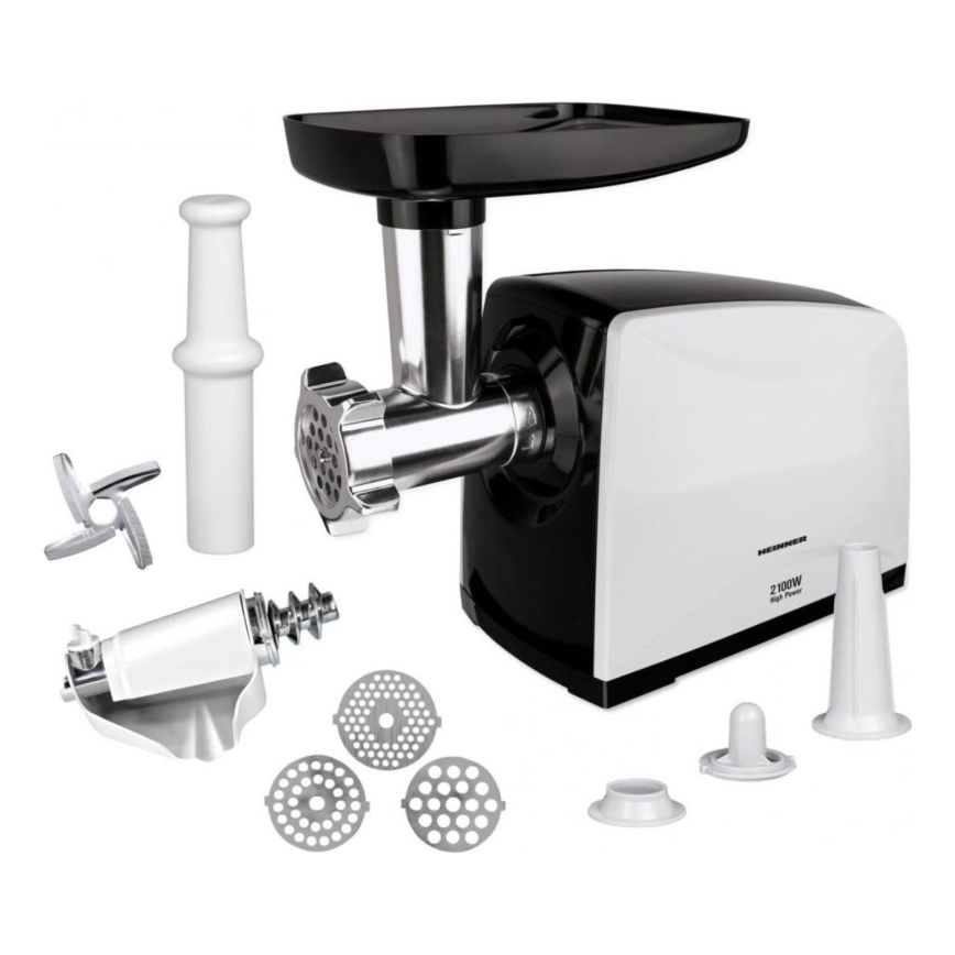 Heinner MG-2100BKWH - Köttkvarn 2100W/230V svart/vit