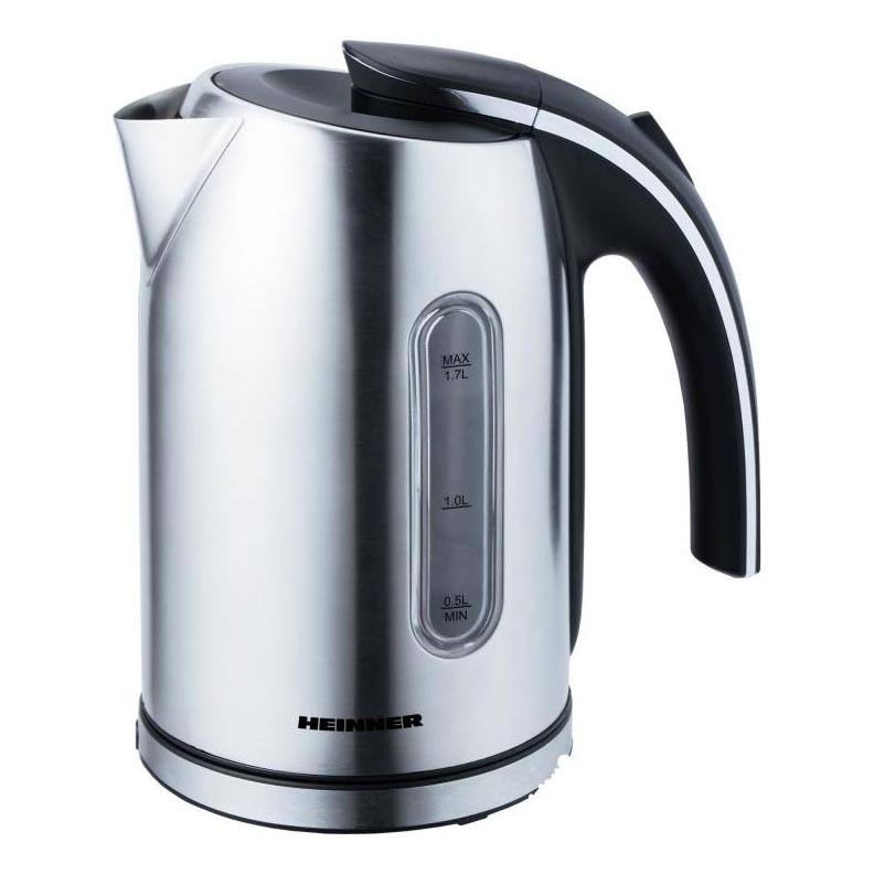 Heinner PF-70 - Elektrisk vattenkokare 1,7 l, 2200 W/230 V, matt krom