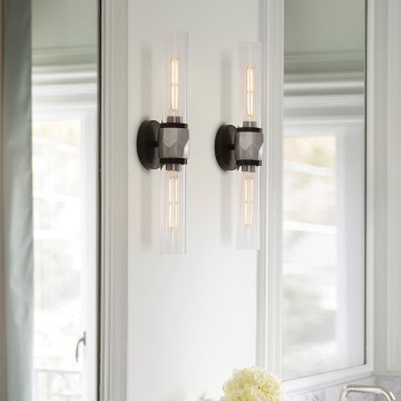 Hinkley - Badrumsvägglampa ELLISON 2xE27/40W/230V IP44 svart