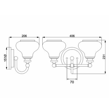 Hinkley - LED Vägglampa för badrum AINSLEY 2xG9/3W/230V IP44 matt krom