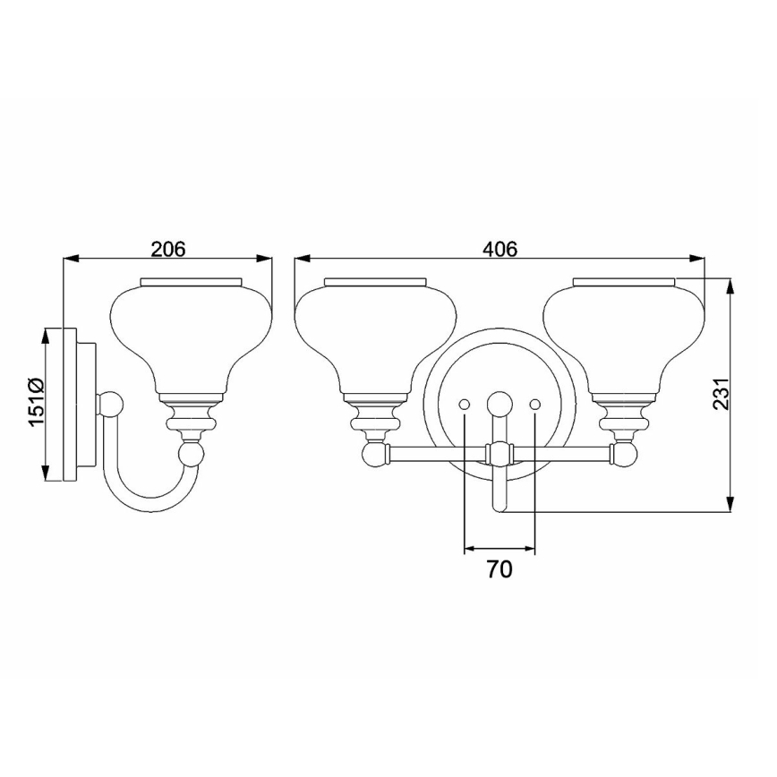 Hinkley - LED Vägglampa för badrum AINSLEY 2xG9/3W/230V IP44 matt krom