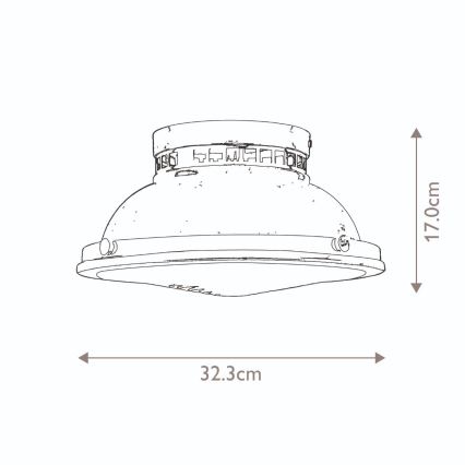 Hinkley - Taklampa AMELIA 2xE27/40W/230V svart/mässing
