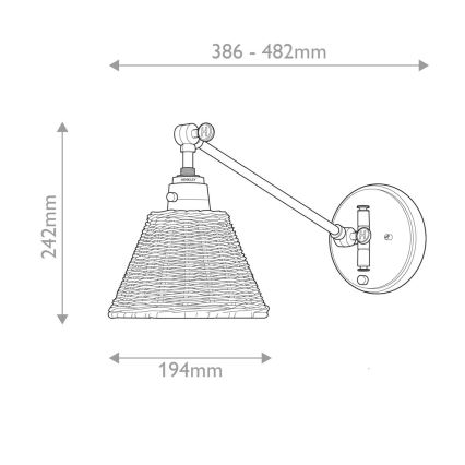 Hinkley - Riktbar vägglampa ARTI 1xE27/60W/230V svart/brun