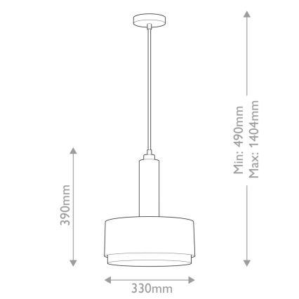Hinkley - Pendelkrona CEDRIC 2xE27/60W/230V diameter 33 cm mässing