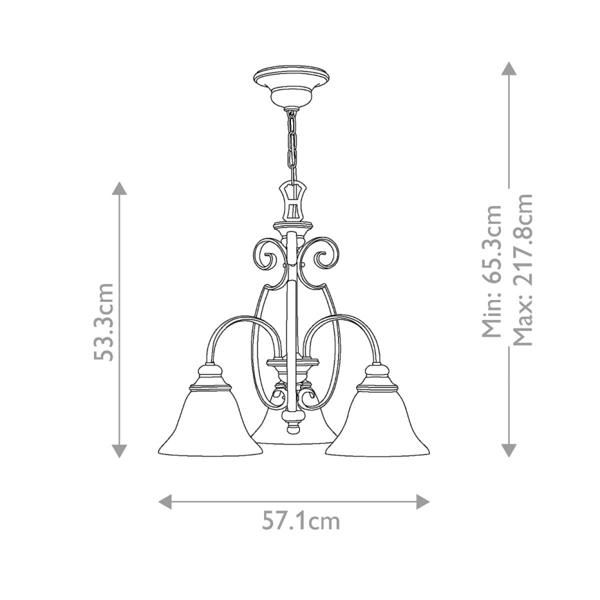 Hinkley - Ljuskrona på kedja CELLO 3xE27/60W/230V