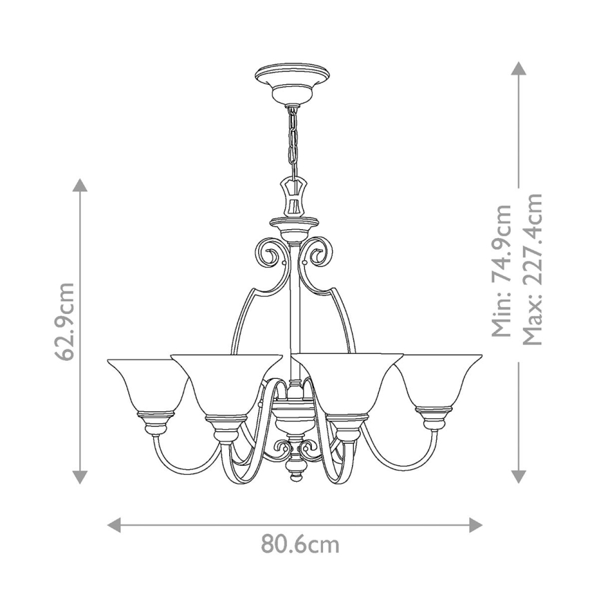 Hinkley - Ljuskrona på kedja CELLO 6xE27/60W/230V