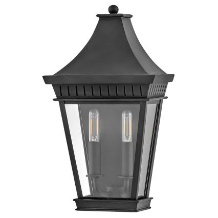 Hinkley - Vägglampa för utomhusbruk CHAPEL HILL 2xE14/40W/230V IP44 svart
