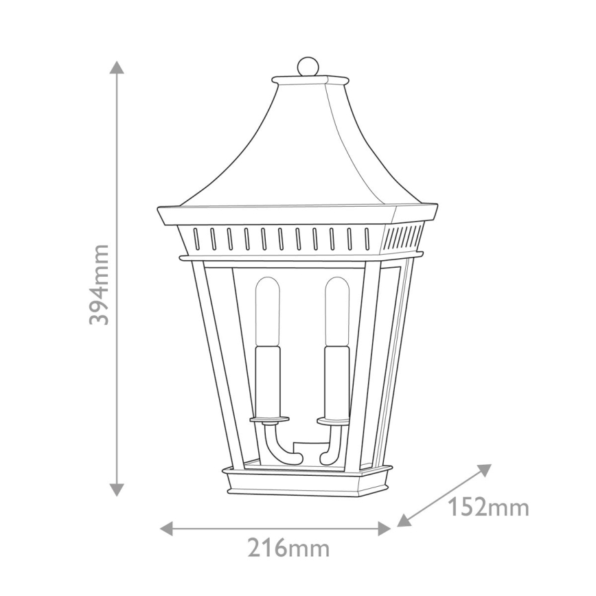 Hinkley - Vägglampa för utomhusbruk CHAPEL HILL 2xE14/40W/230V IP44 svart