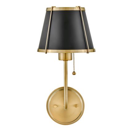 Hinkley - Vägglampa CLARKE 1xE27/40W/230V mässing/svart