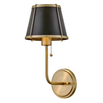 Hinkley - Vägglampa CLARKE 1xE27/40W/230V mässing/svart
