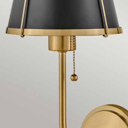 Hinkley - Vägglampa CLARKE 1xE27/40W/230V mässing/svart